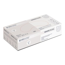 UNIGLOVES - White Pearl® White Custom-Fit Disposable Nitrile Gloves, Food-Safe, Powder-Free & Latex-Free, High Strength & Durability, Pack of 100, Disposable Gloves S