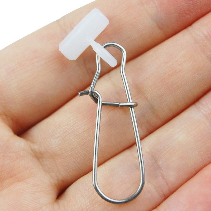 50pcs Fishing Line Sinker Slide with Duo-Lock Snap Hooked Snap