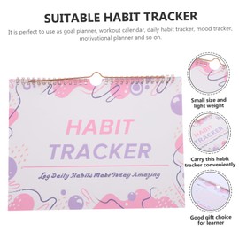 TEHAUX English Habit Tracker Planner Monthly Habit Journal Standing Tracker Goal Planner Workout Planner Easy to Use Metal Bound Planner