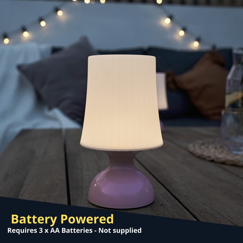 MiniSun | Wireless LED Pink Touch Table Lamp with a