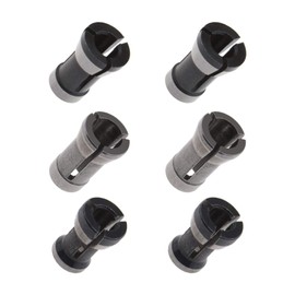 SING F LTD 6Pcs Router Bit Collet Chuck High Speed Steel Woodworking Milling Cutter Extension Collet Sleeve Adapters 6mm 6.35mm 8mm