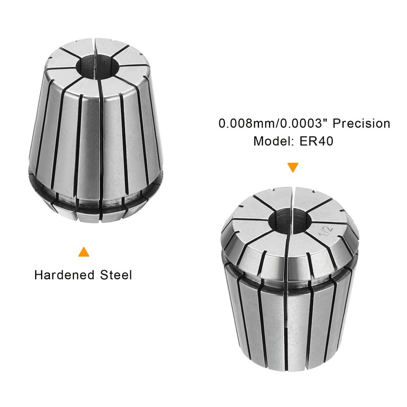 sourcing map ER40 1/2" Spring Collet Chuck High Precision 0.008mm