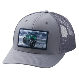 HUK mens Mesh Trucker Snapback | Anti-glare Fishing Hat, Solo Mission - Overcast Grey, One Size US