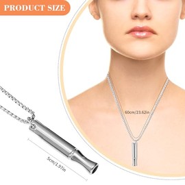 EOAMGO EOAMGO 2PCS Breathing Necklace, Breathing Necklace to Quit Smoking, Anxiety Relief Gift for Women Men (Black and Silver)