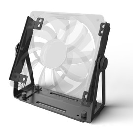 VORZOKISPL Computer Fan Stand - 120mm 140mm PC Fan Desk Stand, Heavy Duty Metal Adjustable Mount with 360° Rotation, Desktop Cooling Stand for PC, Router & Electronics (Fan Not Included)