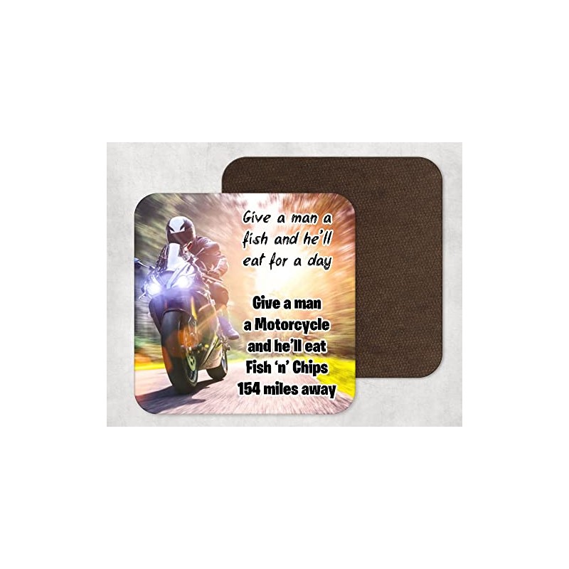Motorcycle Biker Coaster - Funny Motorbike Gift Drinks Mat
