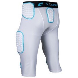 Champro Bull Rush 7-Pad Girdle Adult 3XL White, Optic Blue