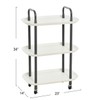 Main + Mesa Modern Plastic and Metal 3-Tier Trolley, White