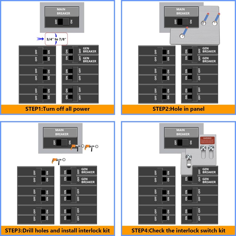 STPCTOU Generator Interlock Kit Compatible with Square D QO or