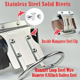 Hammer Holder, Drill Holster, Stainless Steel Hammer Holster,Hammer Holder for Tool Belt（2.6inches Hammer Loop）