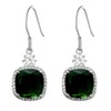 HAISWET Crystal Green Cubic Zirconia Fish Hook Dangle Earrings Silver