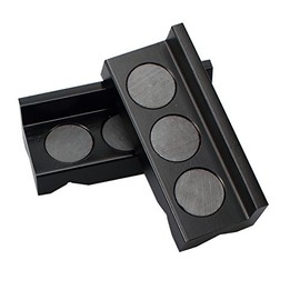 AC PERFORMANCE Black Multi-Purpose Magnetic 4" Length 1.6" Width Vise Block Tools Vice Jaw Clamp Insert Pad, Aluminum Jaw Covers for Holding AN Fitting Adapter, Pair
