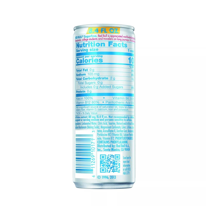 Red Bull Sugar Free Energy Drink, 8.4 Fl Oz Cans,