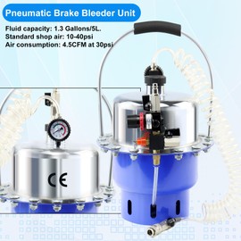 JoyFans Brake Bleeder Kit, Portable Air Pressure Pneumatic Brake Bleed System, Master Cylinder Brake & Clutch Fluid Bleeding Tool Set with Bleeder Machine, Collection Bottle and Adapters