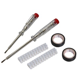 H+H 95200 Electrical Installation Set 6 Pieces Voltage Tester, Phase Tester, Insulation Tape, Luster clamp, Made in Germany, 140 mm/190 mm.