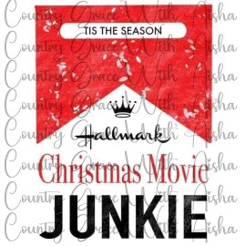 Handmade Sublimation Transfer Print Christmas Movie Junkie Ready To Press Heat Transfer