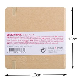Talens T9314-434M Art Creations Sketchbook, Drawing Notebook, 4.7 x 4.7 inches (12 x 12 cm), Kraft Paper, Thickness: 4.1 oz/sq ft (140 g/m2), Fine, Acid Free Paper, 80 Sheets Bound