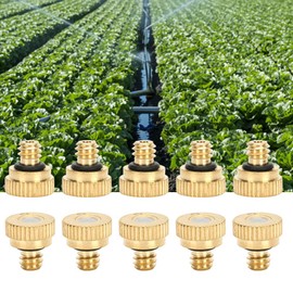 Yosoo Atomizing Sprayer Nozzle, 10Pcs 0.2Mm Brass Misting Nozzles Replacement Heads for Garden, Patio Lawn Mistingsystem Landscaping Greenhouses