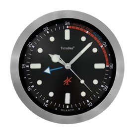 Metal Quartz Wall Clock,12 Inch Luminous Modern Silent Non-ticking Wall Clocks with Thermometer Measures Temperature Humidity for Kitchen,Living Room Bedrooms Office (luminous)