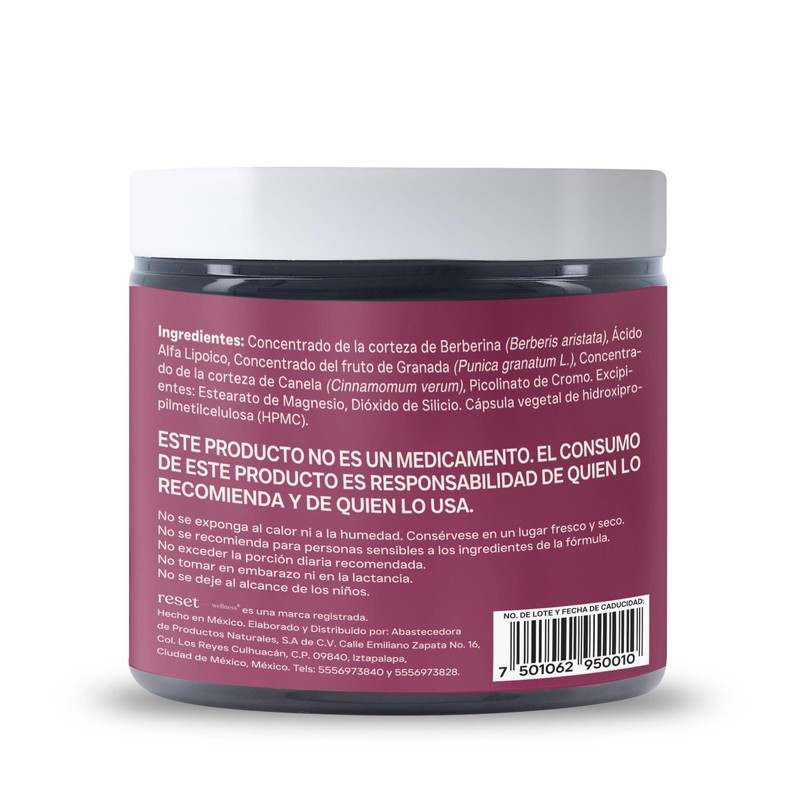RESET | Berberine + Berberina, Ácido Alfa Lipoico, Cromo y