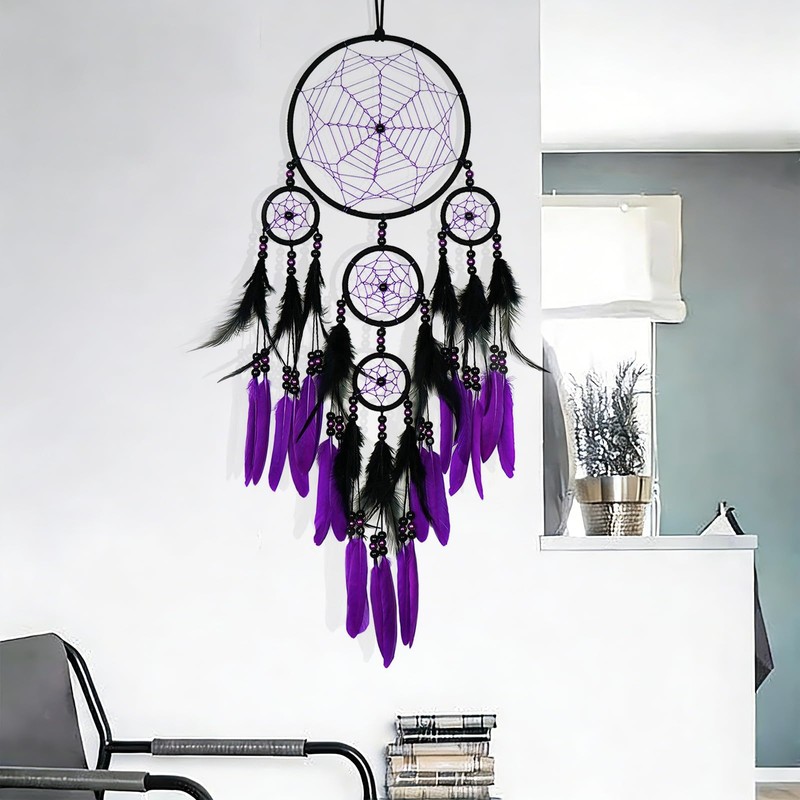 Donko Purple and Black Large Dream Catcher