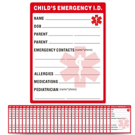 Infant I.C.E. in Emergency Car Safety Information Seat Stickers, Car Safety Seat Stickers, Emergency for Child ID, Medical Information (Pack of 30)