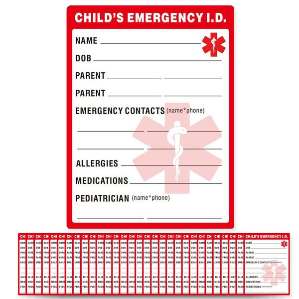 Infant I.C.E. in Emergency Car Safety Information Seat Stickers, Car