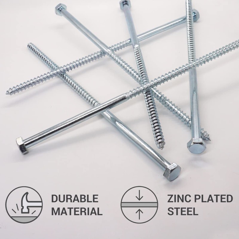 SKIR'CO 6 x M10 x 300mm Zinc Plated Hexagon Wood