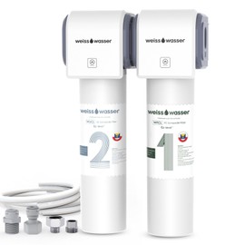Weiss Wasser 0.01μm Under Sink Water Filter, Multi-Stage Ultra Filtration for Baçtёria, Chlorine & Odor Reduction, 9K Gal/2-Yr, Easy Install, WU2.SH01-N