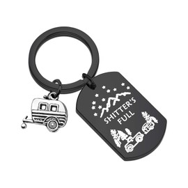 POTIY Shitter's Full Keychain RV Key Chain Christmas Vacation Gift Happy Camper Keychain Redneck Keychain Hillbilly Keychain (Keychain-5)