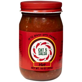 Cat 5 Salsa - Hot Chili Sauce - Bold Blend of Tomatoes, Jalapeños, Onions & Garlic - Small Batch, Storm-Inspired Flavor Punch - 16 oz (1 Pack)