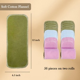 Bsofter Reusable Toilet Paper Washable - 56 Pack Reusable Toilet Paper Rolls,Bidet Towels,Soft Washcloths,Cloth Reusable Toilet Tissue,Washable Paper Wipes for Rv Camper Tp