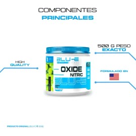 Óxido Nítrico Blu-e Supplements con Arginina para Rendimiento Deportivo Sabor Uva 500 g                                                               