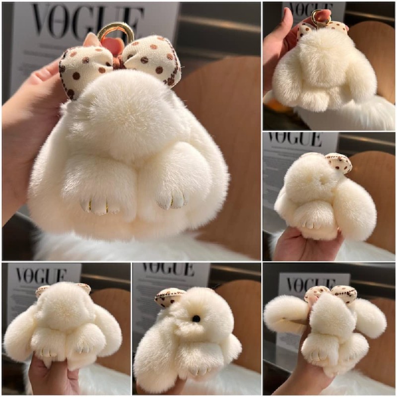 Soft Fluffy Rabbit Keyring Cute Plush Rabbit Key Ring Plush