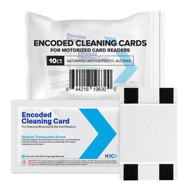 KICTeam - Encoded Cleaning Cards for ATM Motorized Card Readers (10 Cards) - Features Magnetic Indicators for Universal Acceptance - Presaturated with Quick Drying Solution