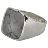 Solid signet ring made of 925 silver with special howlite,