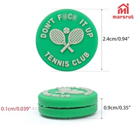 Marsrut 4PCS Tennis Vibration Dampeners, Funny Racquet Damper Dampener for Tennis Racket, Silicone Tennis Shock Absorbers with Spicy/Aggressive Reminder Funny Word, Tennis Accessories Gift, 4 Styles