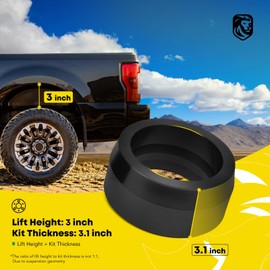 YHTAUTO 3 inch Rear Leveling Lift Kit Compatible with Toyota 4Runner 2003-2022, FJ Cruiser 2007-2014, 4WD/RWD, Polyurethane Spring Spacers Suspension Leveling Kit Set of 2