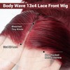 Burgundy Wig Human Hair Body Wave Lace Front Wigs For