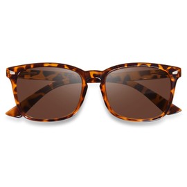 OPTOFENDY Reader Sunglasses for Women Men, Full Lens Outdoor Reading Sunglasses with Spring Hinge, UV400 Protection, Tortoise 1.0