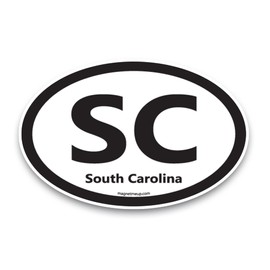 Magnet Me Up SC South Carolina US State Oval Magnet Decal, 4x6 Inches, Heavy Duty Automotive Magnet for Car Truck SUV, Any Magnetic Surface, The Palmetto State, Collectible Souvenirs, Crafted in USA