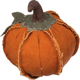 Primitives by Kathy Fabric Pumpkin Decoration, Medium, Orange