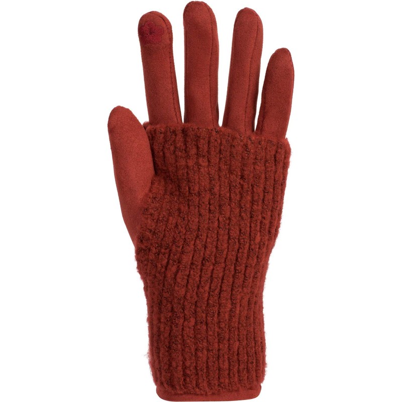 styleBreaker Women's Touchscreen Fabric Gloves with Removable Knitted Cuffs, Warm,