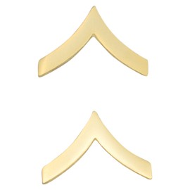 Smith & Warren Corporal Single Chevron Collar Brass Insignia Gold Finish Police Military Uniform Pin