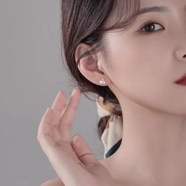 Cute Rabbit 925 Sterling Silver Stud Earrings for Women Girls Sensitive Ear Small Bunny Animal Cartilage Piercing Sleeper Tiny Earrings Hypoallergenic Birthday Jewelry Daughter Bff Easter