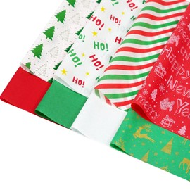 120 Sheets Christmas Tissue Paper for Gift Bags, 20" x 14" Red Green White Wrapping Tissue Paper with 8 Different Designs for Christmas Gift Wrapping Holiday Decoration DIY Craft
