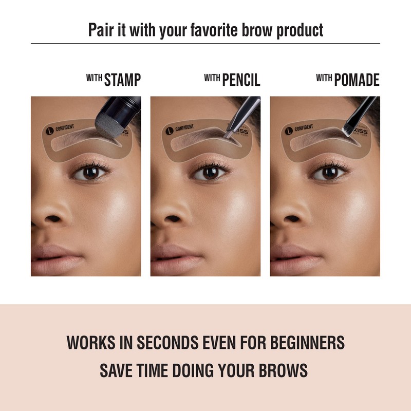 Kiss New York Instant Eye Brow Stencil Kit 5 Different