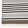 HOMESCAPES Small Modern Striped Cotton Rug Black and Grey 60