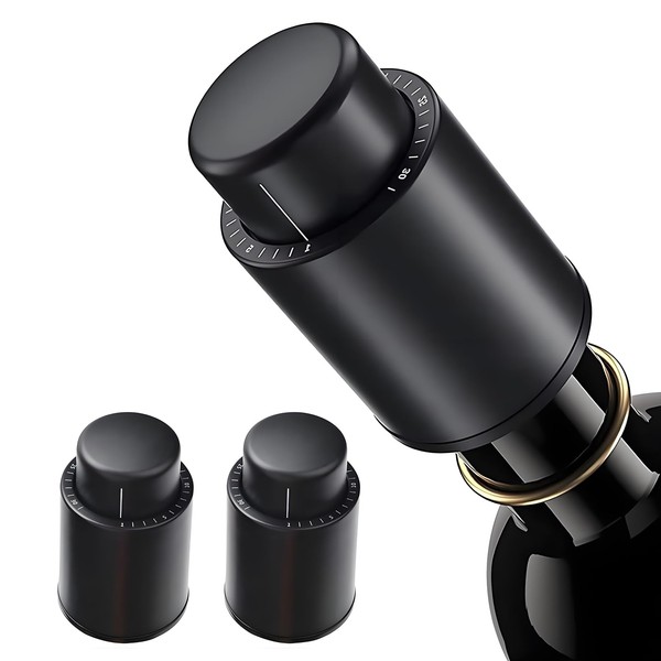 Wine Bottle Stoppers, Reusable Wine Stoppers, Vacuum Wine Savers with