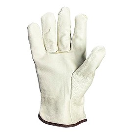 SAS Safety Corp Leather Driver Gloves. Size Large, White Color. Top Grain Pigskin. Excellent Protection for Grinding, Cutting, and Dismantling. (6527)